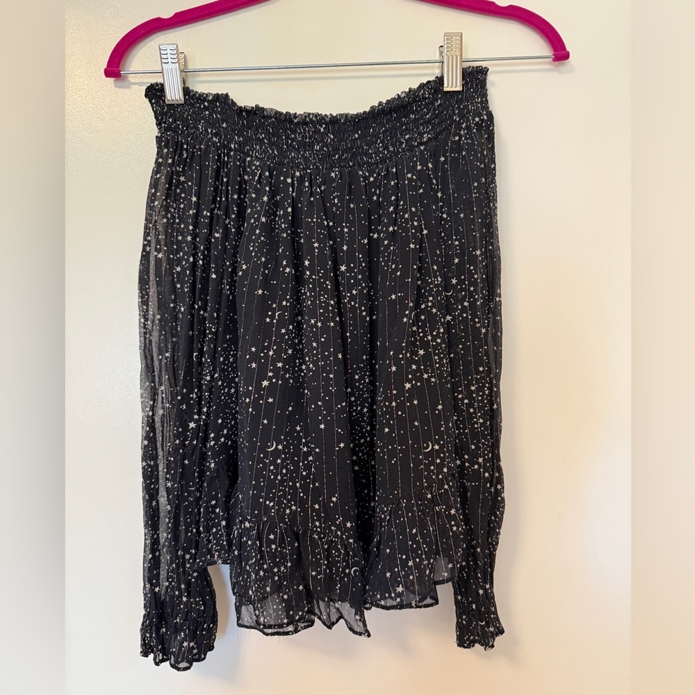 LoveShackFancy black off shoulder top size 1